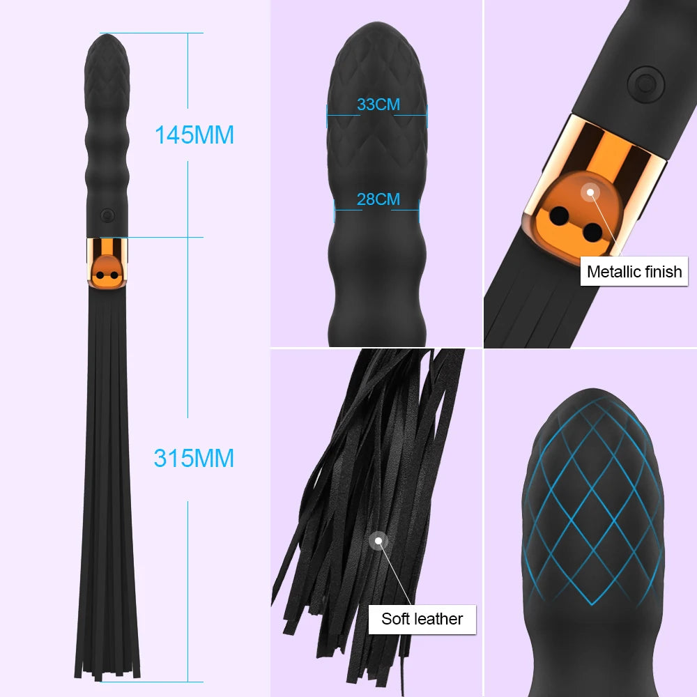 Leather Sex Whip Adults BDSM Anal Vibrator G Spot Massage SM Paddle Adult Play Bedroom Spanking Restraint Bondage Role Play 18+