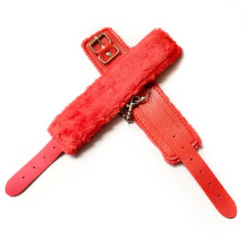 BDSM Sexy Bondage Handcuffs Ankle Cuffs Adjustable With Adult Game Erotic Sex Toy for Women Couples Pink Black Red