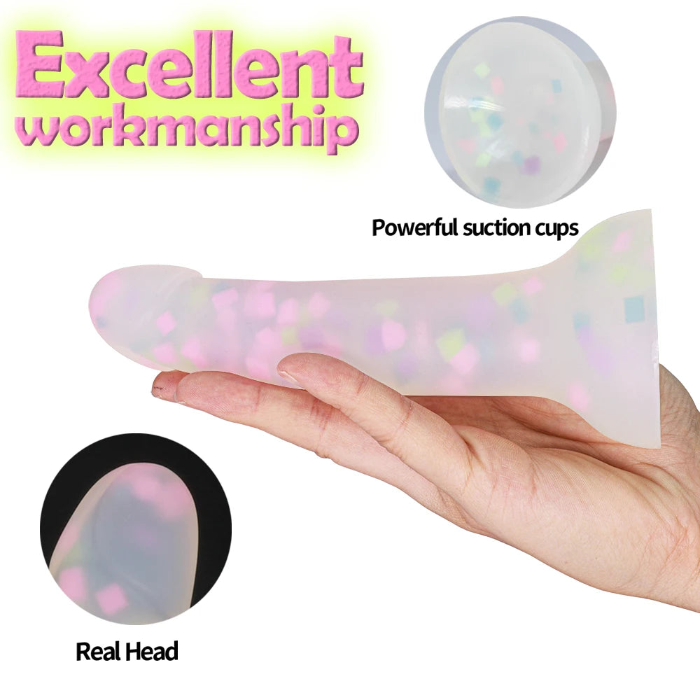 Realistic Luminous Dildo Powerful suction cup Adult games Huge Penis Big dick Female Masturbation Device Erotic Sex Toys for Cou