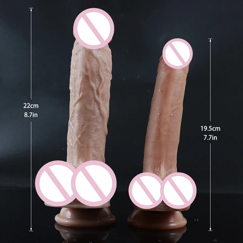 Silicone Dildos Realistic Fake Long Penis Double Layer Butt Plug Adult Sex Toys For Woman Men Vagina Anal Massage Tools sex toys