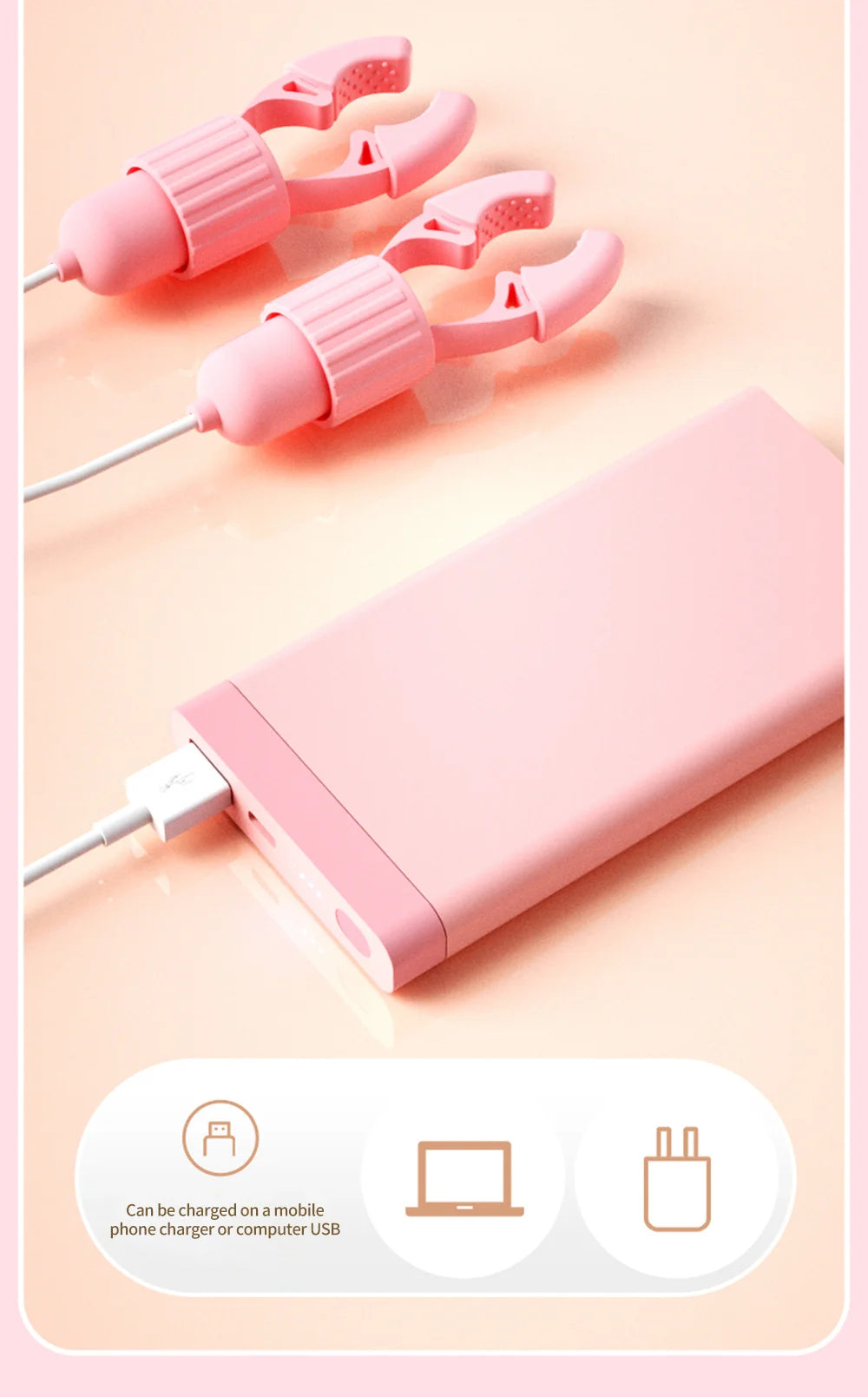 Nipple Clamps Vibrator Breast Massage Tongue Licking Sucking Vibrating Clit Stimulator Female Maturbator Adult Sex Toy For Women