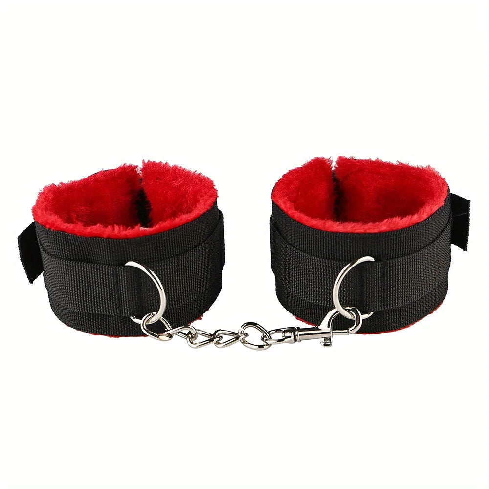 BDSM Bondage Set Stainless Steel Extend Spreader Pole Sex Handcuffs Ankle Cuffs Restraints Adult Sex Toys for Couple Adult Game