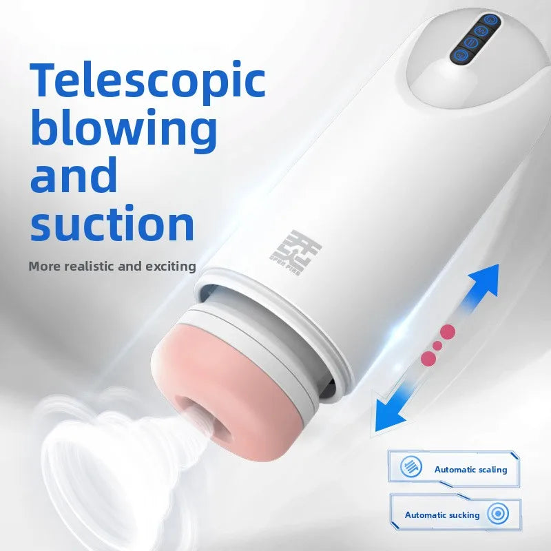 Realistic Automatic Male Masturbator, Powerful Sucking & Thrusting Stimulation Hands-Free Electric Adult Sex Toys for Men