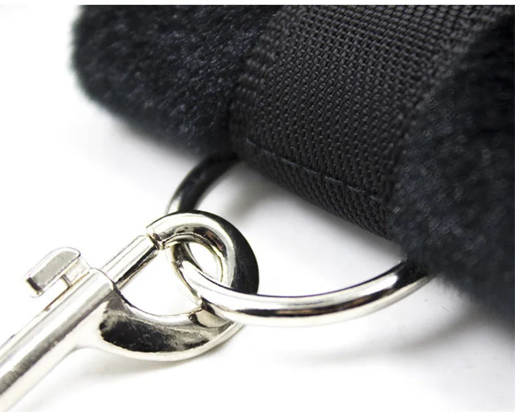 BDSM Sexy Bondage With Handcuffs Ankle Cuffs Adjustable Straps Breast Clip Oral Plug Adult Game Erotic Sex Toy for Women Couples