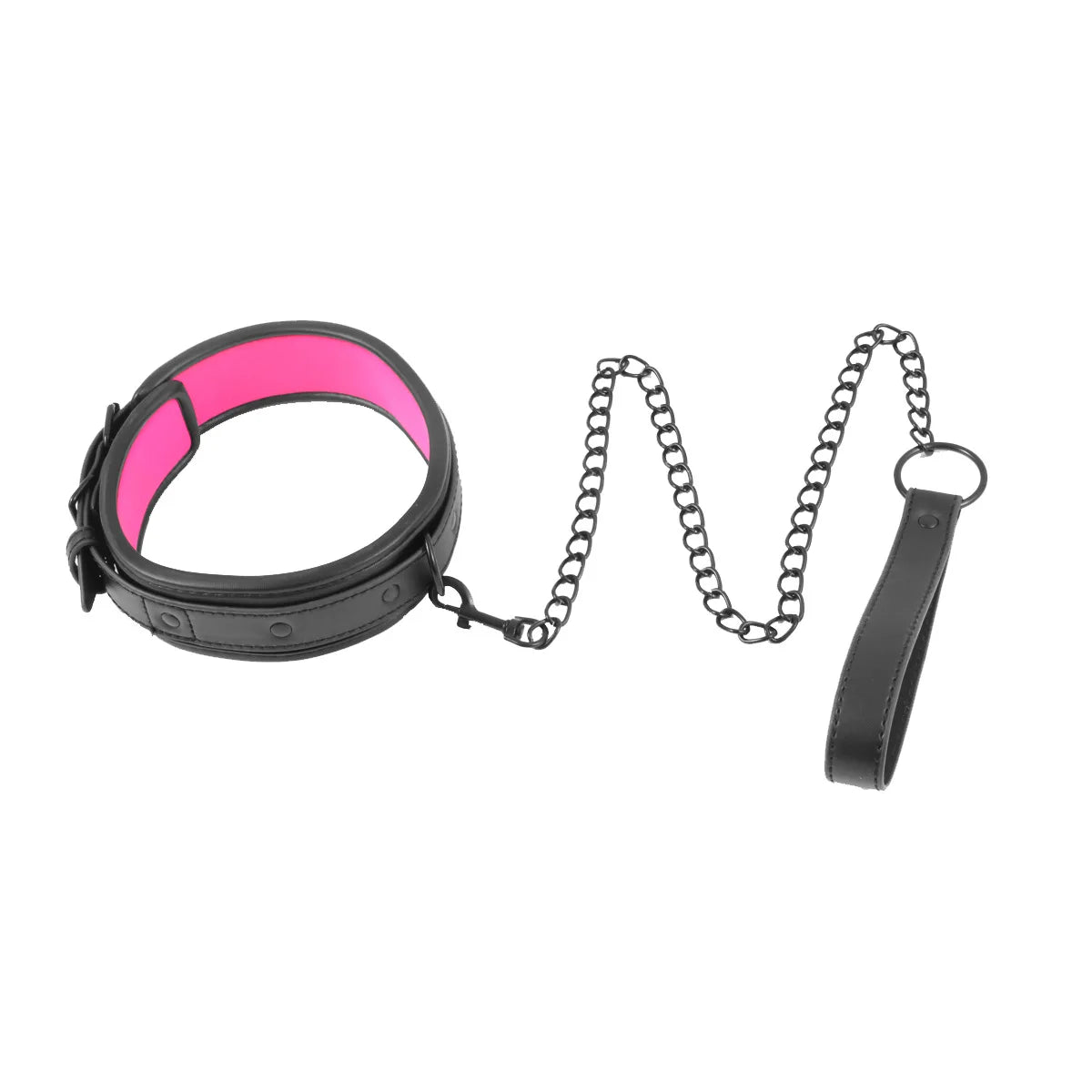 BDSM Bondage Restraint Set Couples Sex Toy 3PCS Neck to Wrist Restraint Kit with Adjustable Handcuff Collar Traction Chain