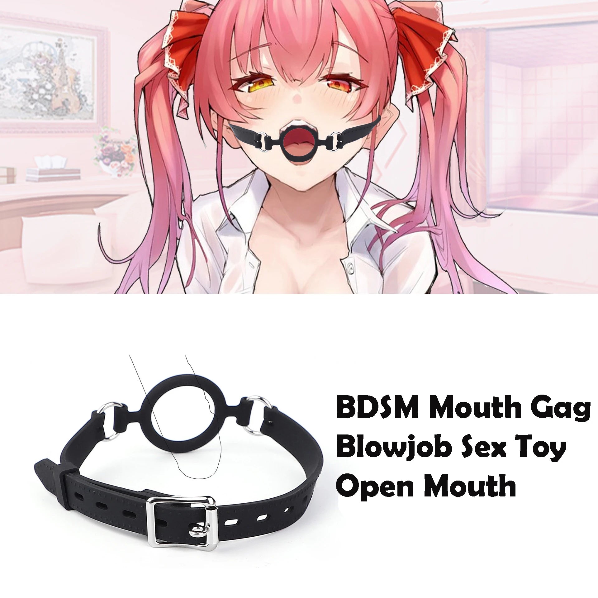 BDSM Mouth Gag Sexy Adult Female Mouth Opener Oral Sex Toys SM Slave Mouth Ball Adult Couple Sex Games Male Silicone Blowjob Toy