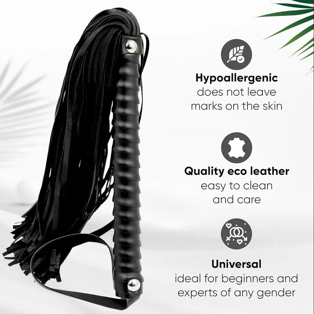 Premium BDSM Leather Bonddage, SM Spanking Paddle Whip, Flogger Adult Play, BDSM Set Soft and Durable, Roleplay Adult Toys