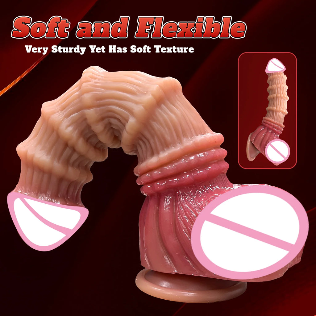 Realistic Big Penis Dildo for Women Anal Masturbation Special Nodes Silicone Vibrating Adult Sexual Toy ForGSpot Vagina Anal Sex