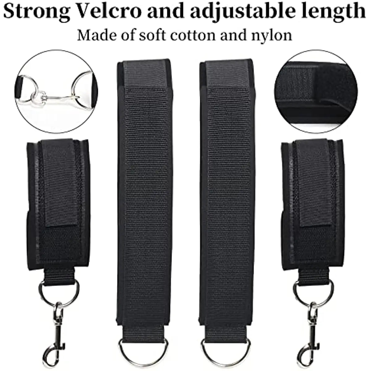 BDSM Sexy Bondage With Handcuffs Ankle Cuffs Adjustable Straps Breast Clip Oral Plug Adult Game Erotic Sex Toy for Women Couples