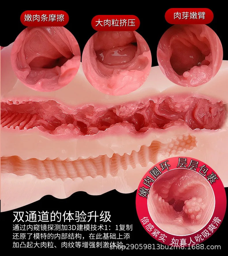 Sex Toys 3D Rubber Vagina Real Pocket Pussy Anal Sex Toys Artificial Vagina Adult Toys For Men Sex Shop Vagina Sex for Men