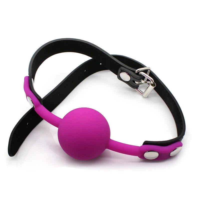 BDSM Adult Slave Harness Silicone Ball Open Mouth Gag BDSM Bondage Fetish Mouth Restraint Sex Toy for Woman Exotic Accessories