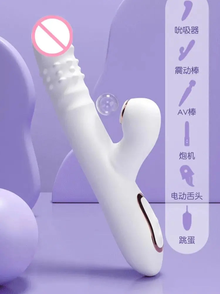 Female sex toy vibrator inserted into anal dildo licking female sex toy automatic rotating masturbation stick adult product