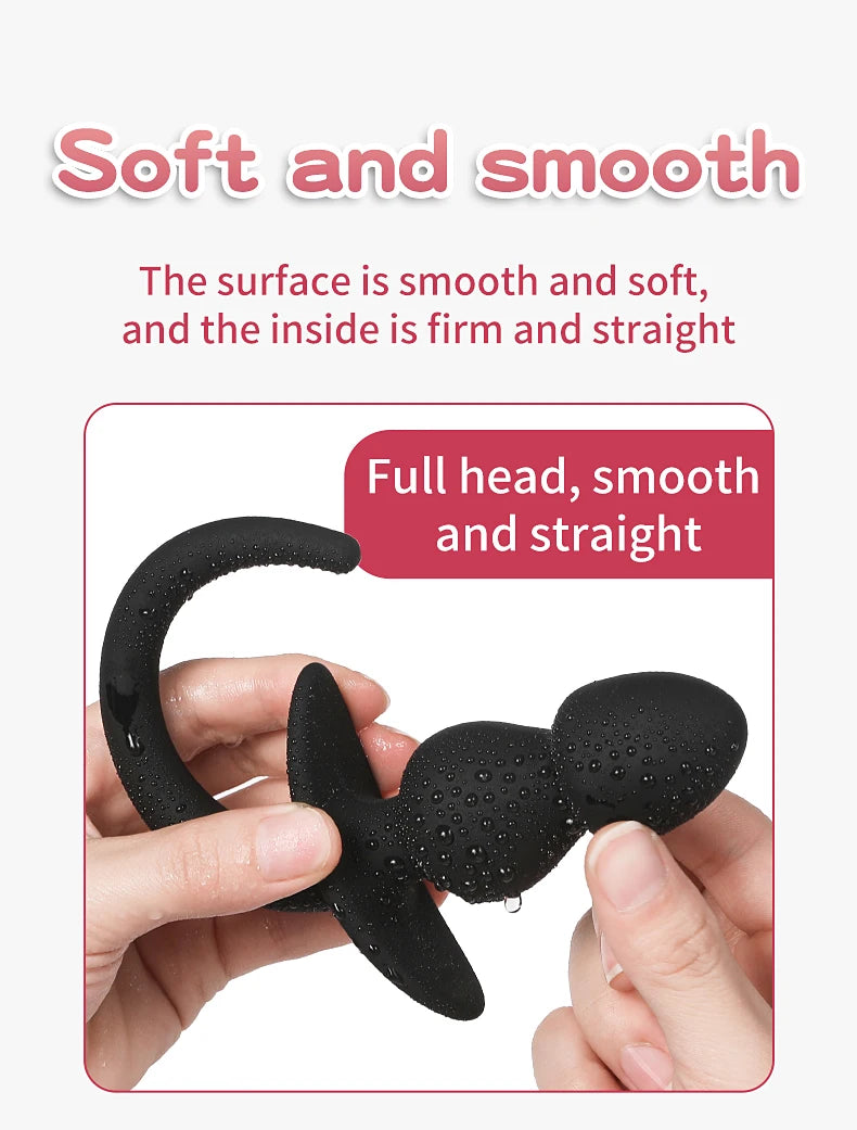 Dog Tail Anal Plug Silicone Butt Plug Puppy Play Anal Accessories Sex Toy for Adult18+ Woman Men Role Play Pup Tail Sex Shop Toy