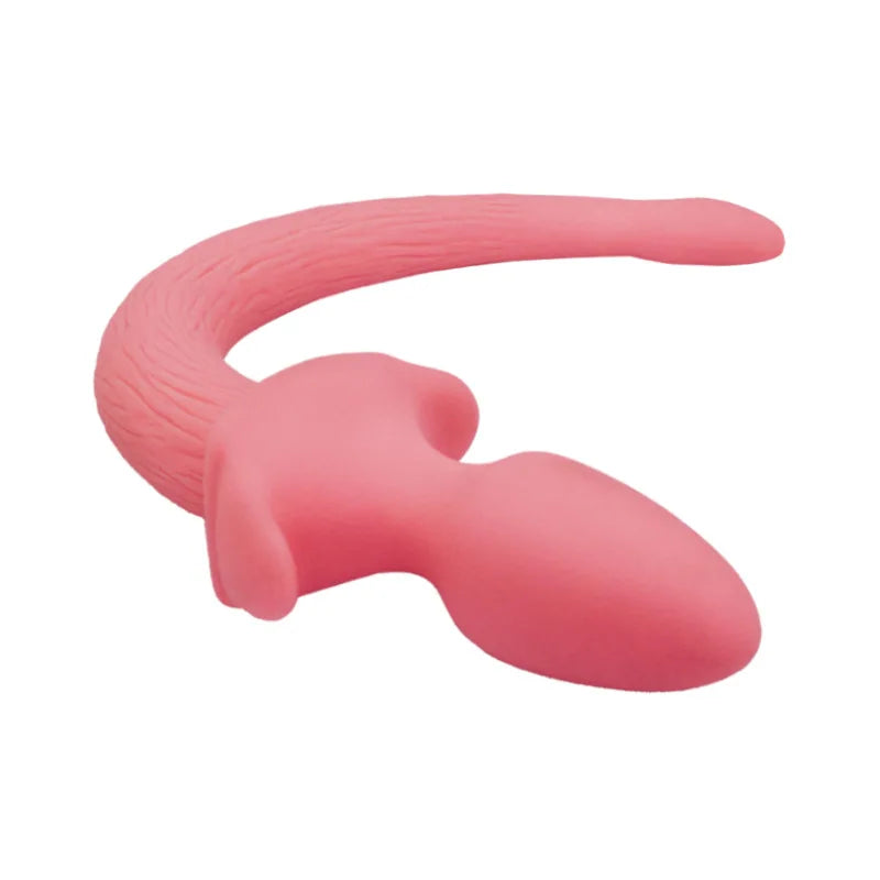 Silicone Prostate Massager Anal Sex Toys with Fetish Puppy Play StripTail Butt Plug for Couple BDSM Anue Bondage Adult Product