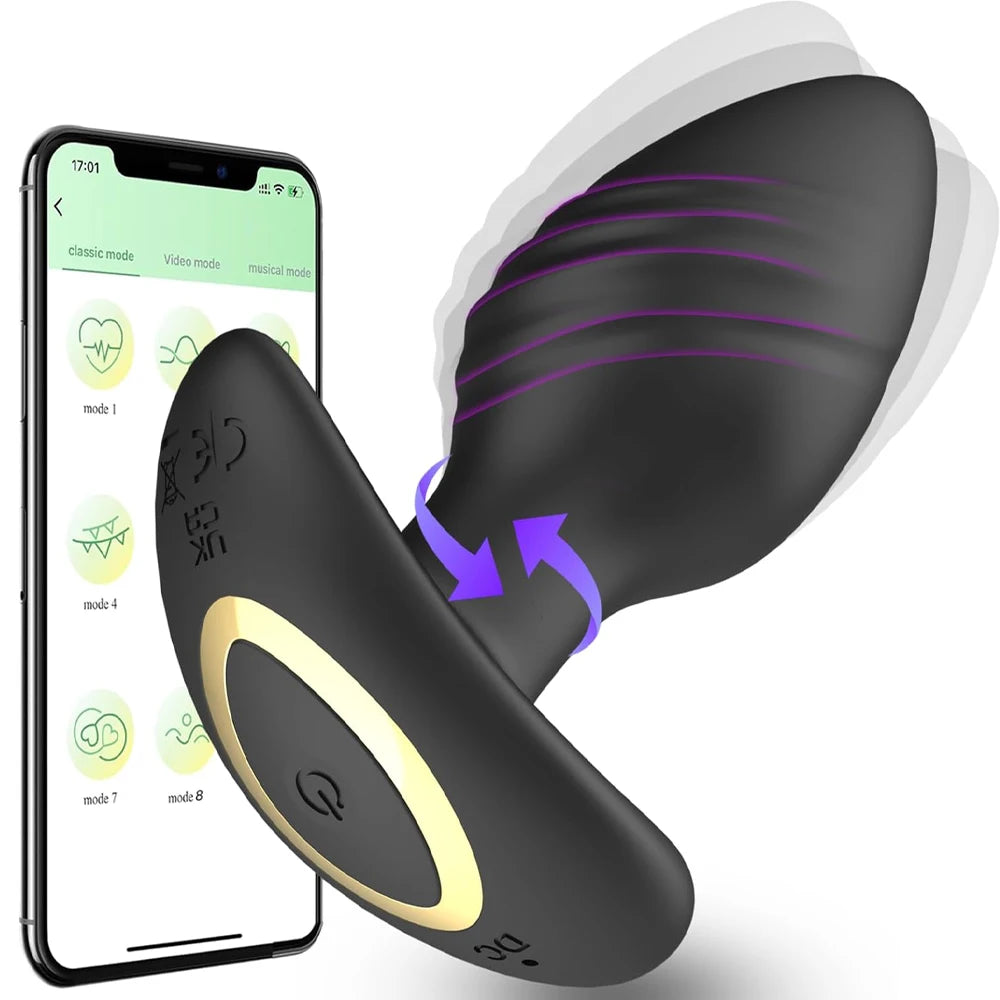 360° Rotation Adult Sex Toys for Men Prostate Massager Adult Toys Anal Plug Vibrating Butt Plug with 9 Vibrating Anal Toys