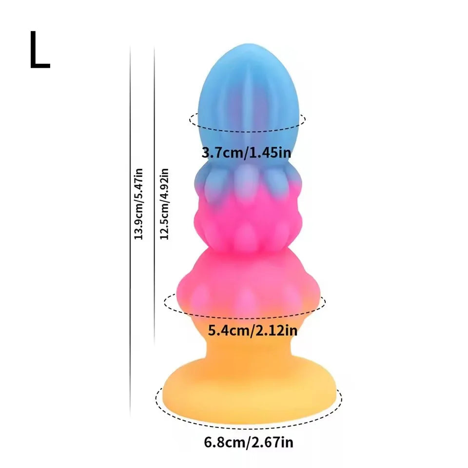 Silicone Anal Plug Soft Anal Beads Butt Plug Dildo Luminous Buttplug Anus Trainer Prostate Massager Adult Sex Toys For Women Men