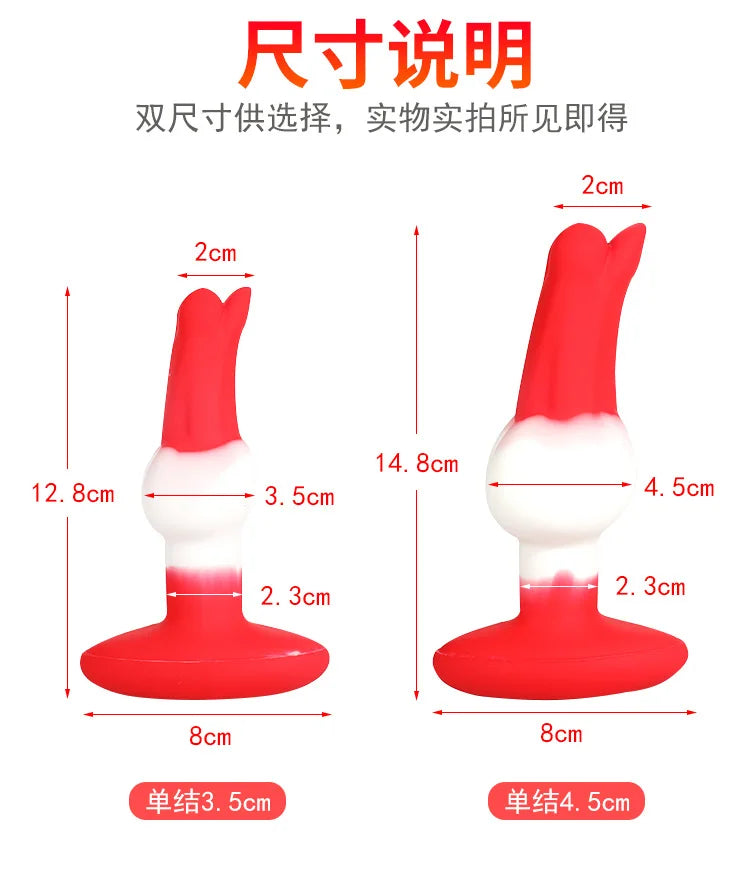 Cosplay Anal Dildos with Tail Sex Toys for Couple Silicone Dog Dildo Wearable Butt Plug with 35/65/95cm Fox Tail Gay Sex Games