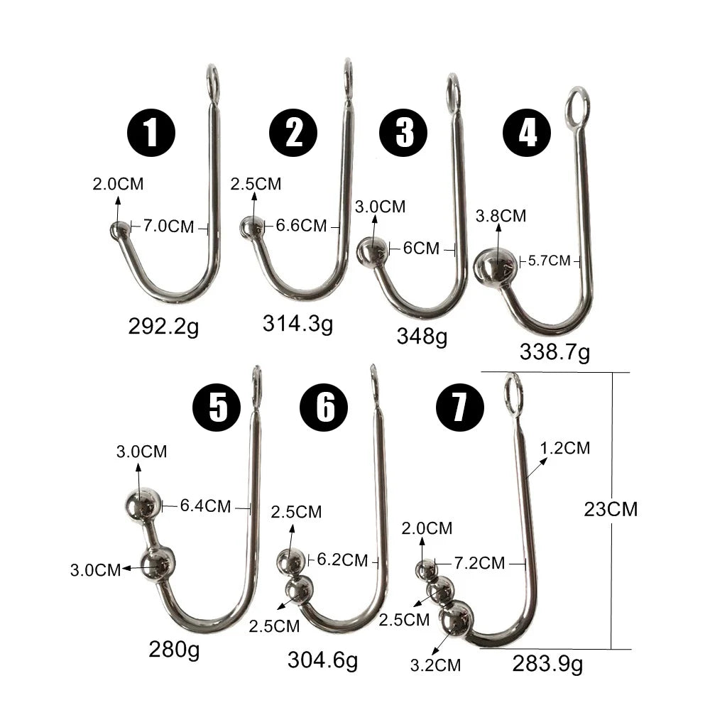 BDSM Stainless Steel Metal Hook With Ball Butt Plug Anal Dildo Vagina Prostate Stimulating Massage Adult Sex Toys For Woman Man