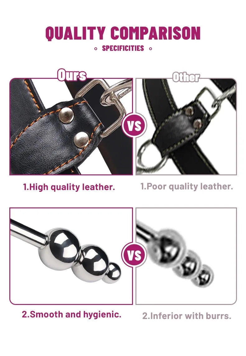 BDSM Sex Toys Adjustable Size Leather Collar Neck Bondage Kit Anal Hook Metal Butt Plug MAdult Games Couple Flirt Sex Toys
