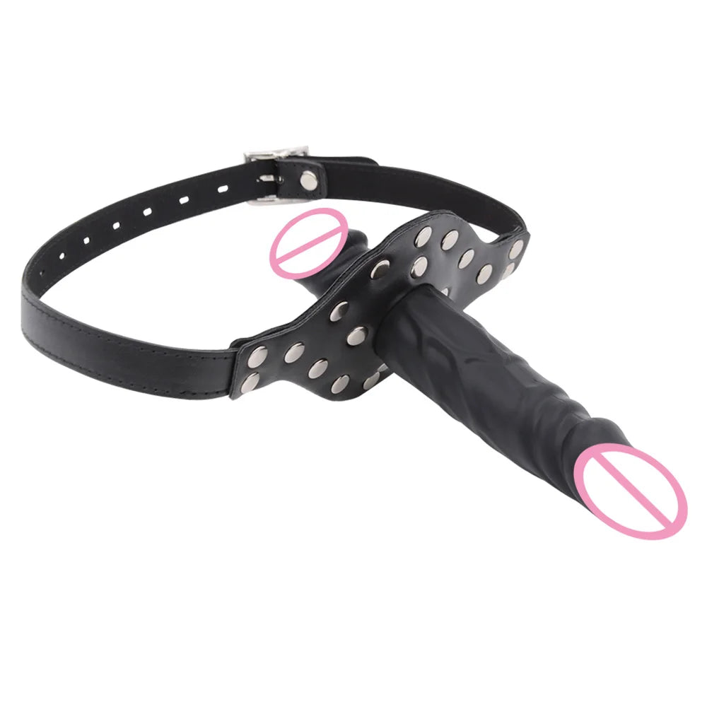 BDSM Strap on Penis Mouth Gag Double Dildos Bandage Adult Games Strapon Lesbian Sex Toys for Husband and Wife Sex Products