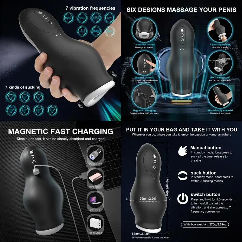 Soft Men's Silicone Usb Toy Vagaina Suction Wagina Japanese Doll Masturbatas Women Vibrator Lovens Masturbstor Most