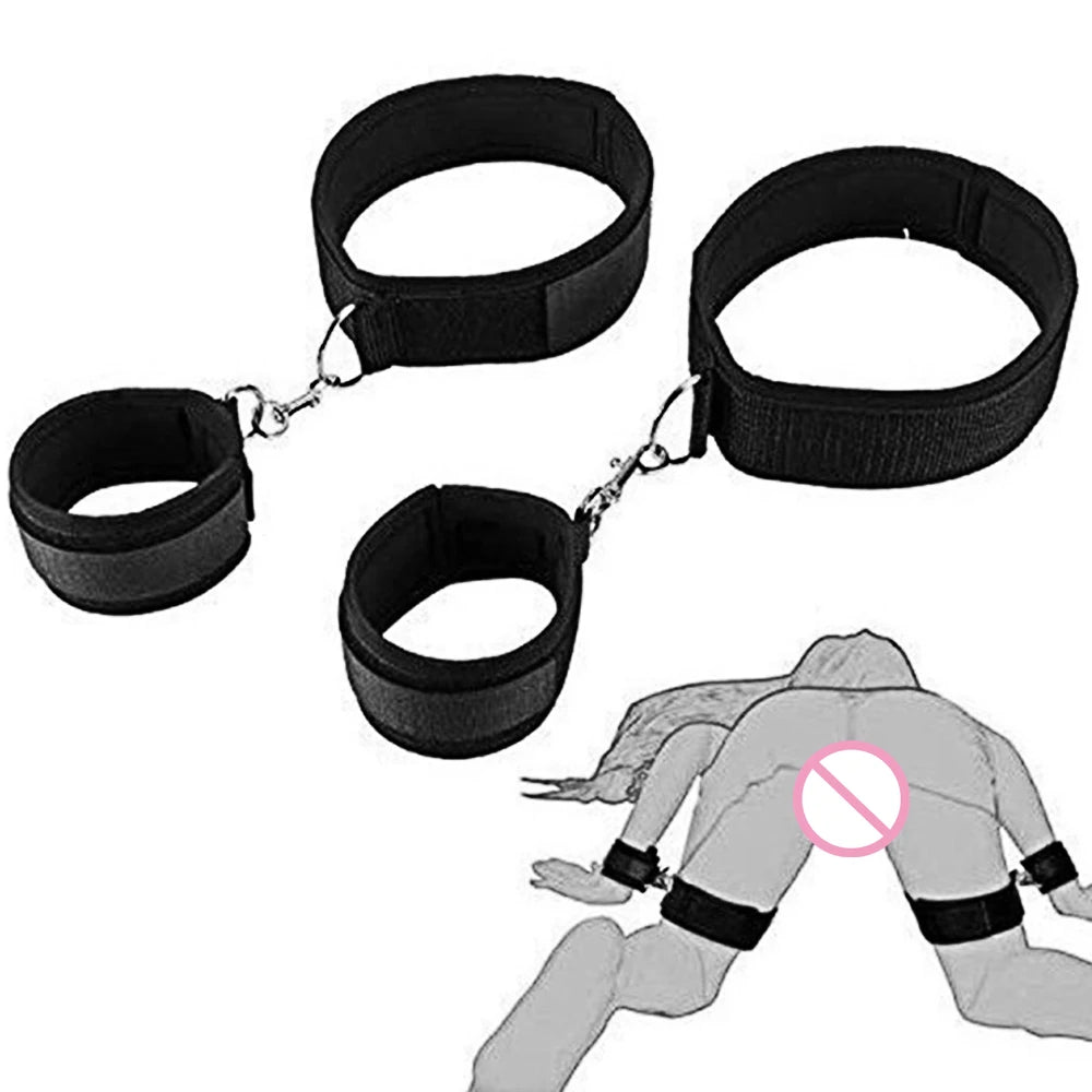 BDSM Adult SM Sex Restraint Handcuffs Slave Tools Bdsm Sexy Wrist To Ankle Cuffs Open Leg Hand Toys Bondage For Couples 18+
