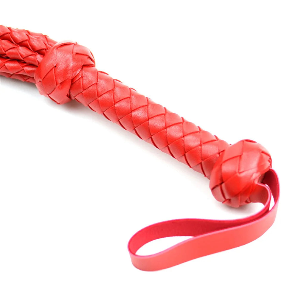 Durable Woven Pattern Leather Whip Bdsm Bondage Restraints Adult Games Sex Toys For Couples Flirting Erotic Products Party Props