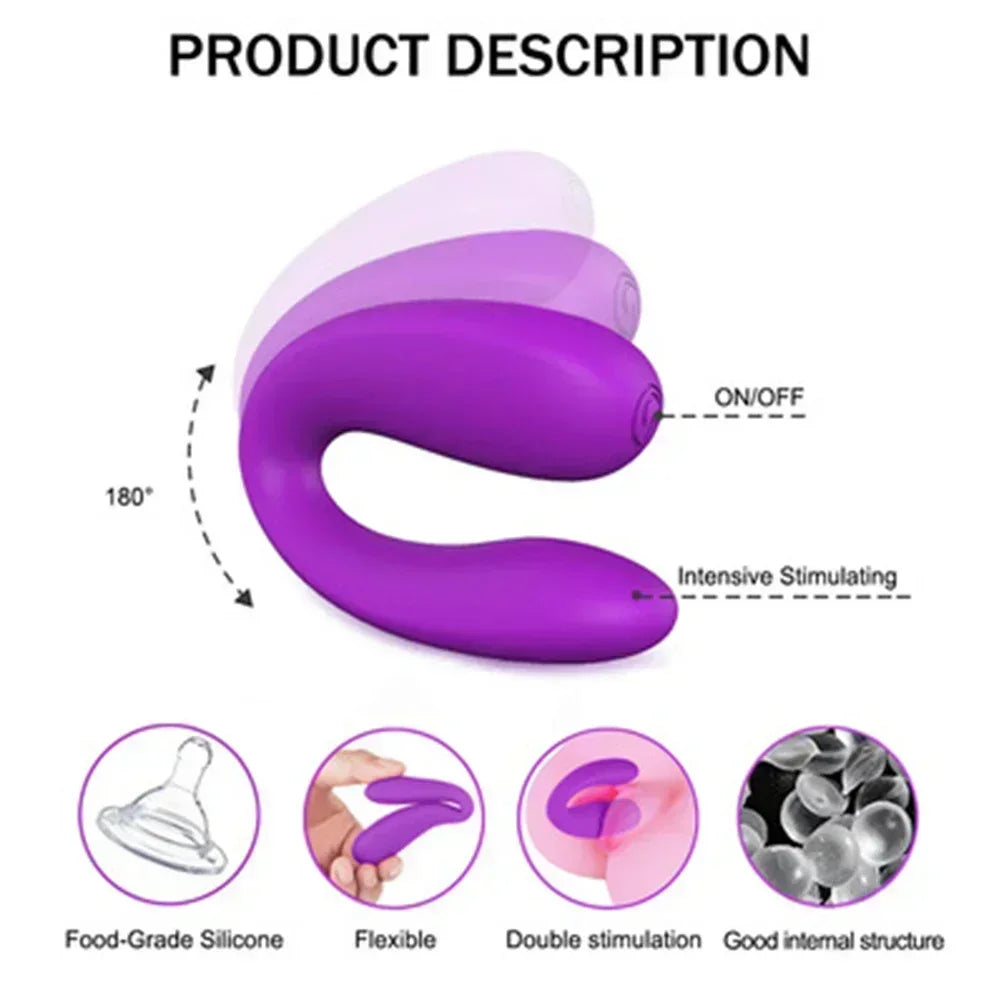 Mini U-shaped Vibrator Female Vaginal Anal Stimulator Clitoral Masturbator G-spot Massager Couple Vibrating Egg Female Sex Toys