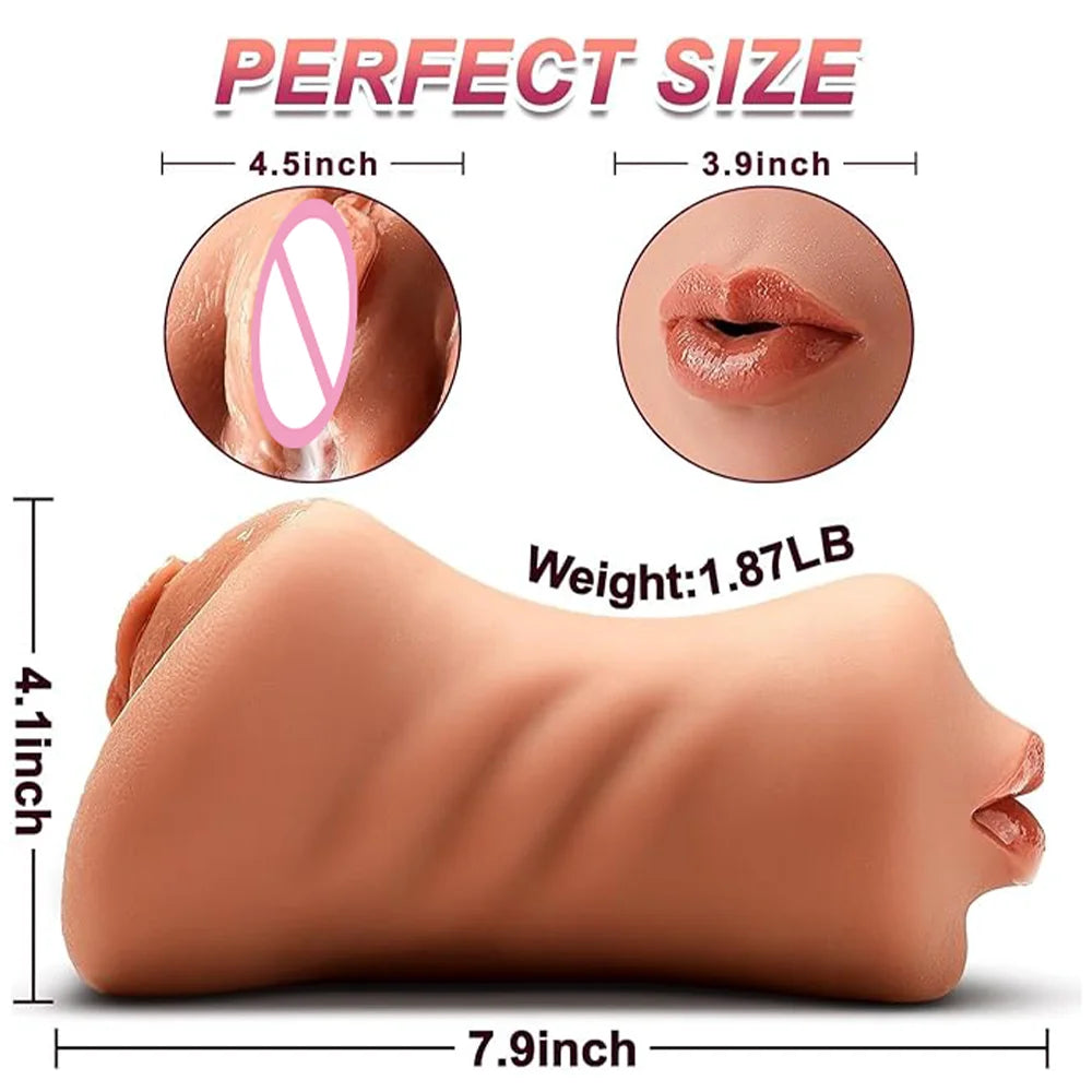 3 in 1 Pocket Pussy Male Masturbator Adult Sex Toys for Men Penis Stimulation Male Blowjob Stroker Toy Tight Anus & Real Mouth