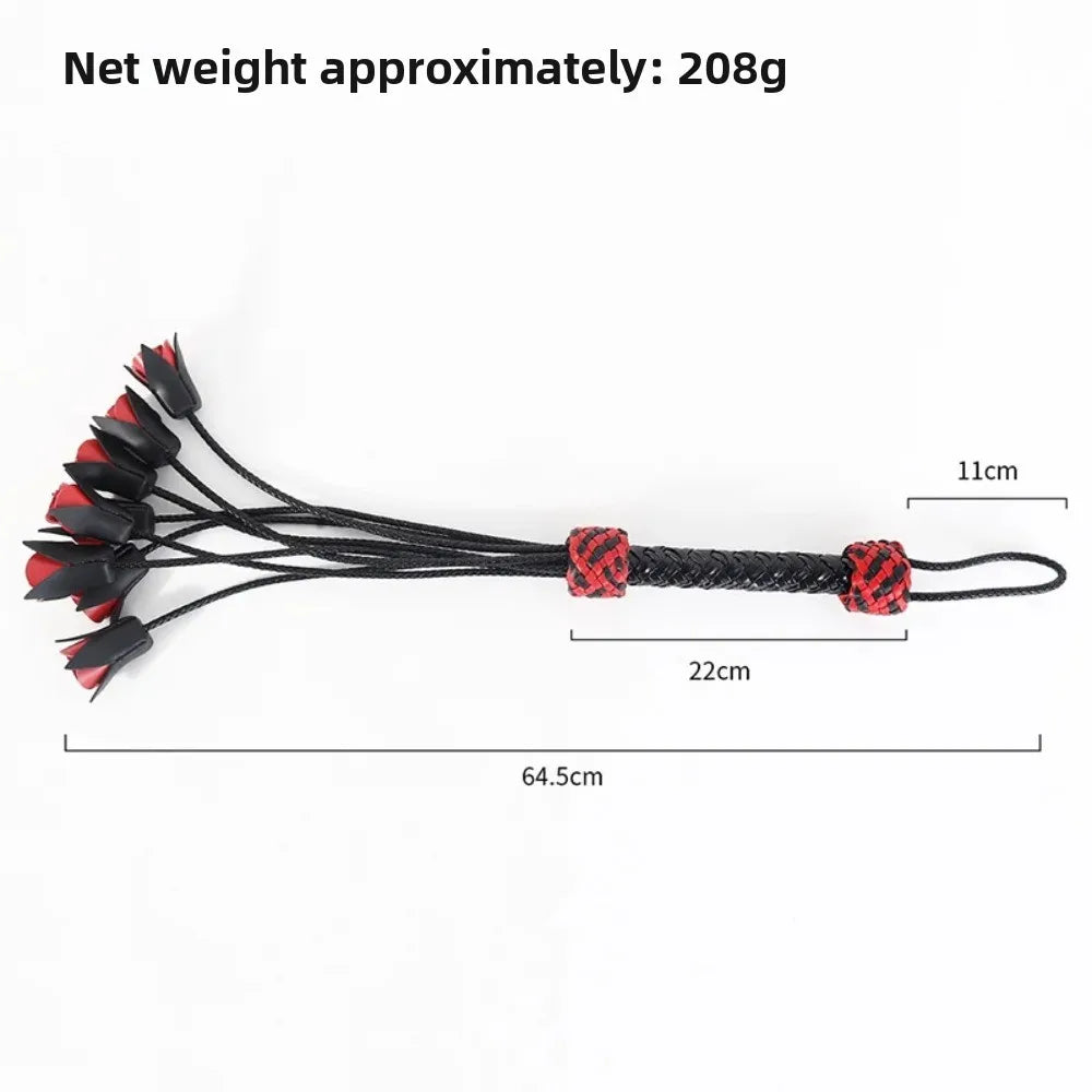 Handmade Woven Rose Flower Leather Whip Leather Whip Loose Whip SM Toys Training Adult Toys sex machine sex machine sexshop