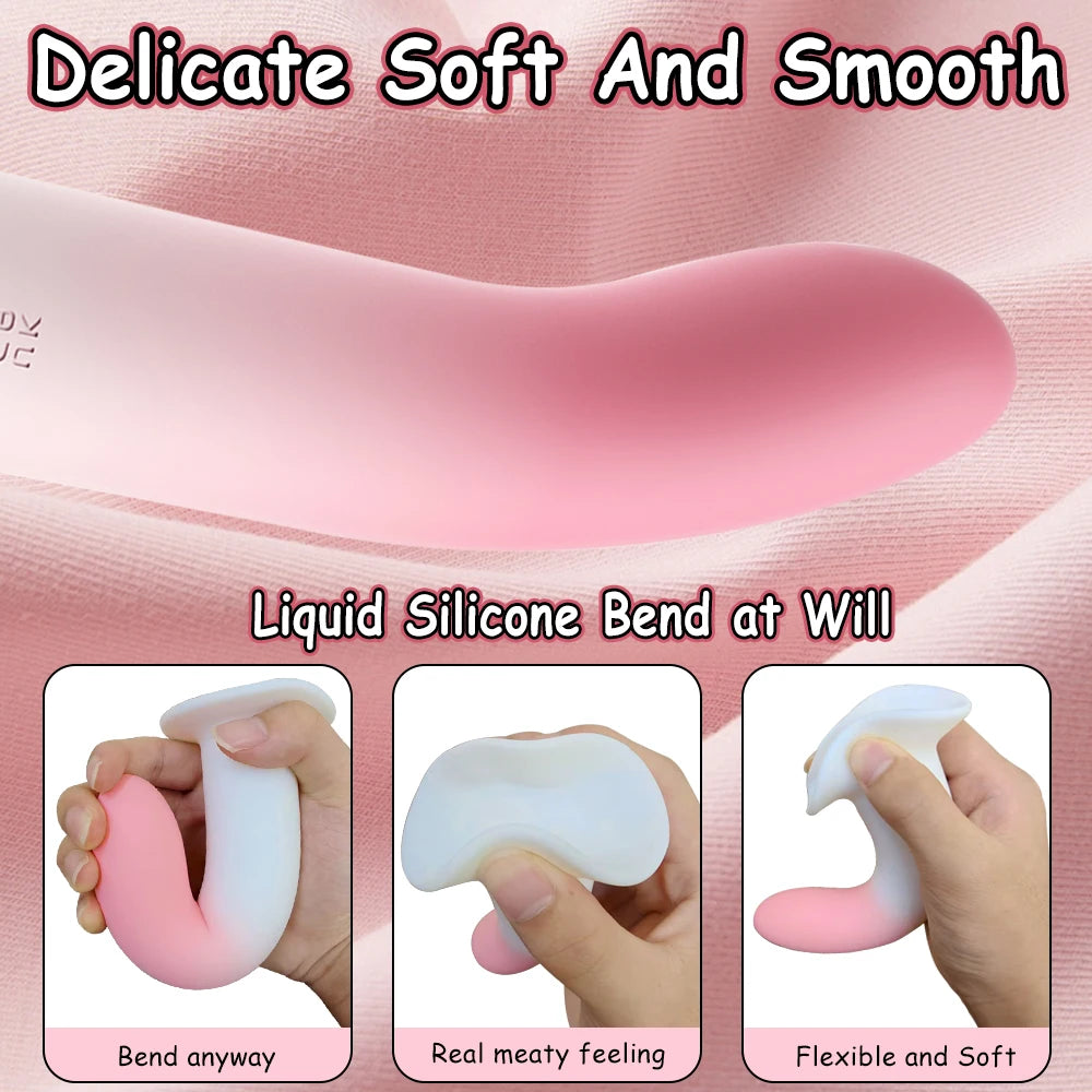 Flexible Liquid Silicone Dildo For Begginner G Spot Personal Massage Tool Suction Cup Anal plug Prosate Massager Female Sex Toy