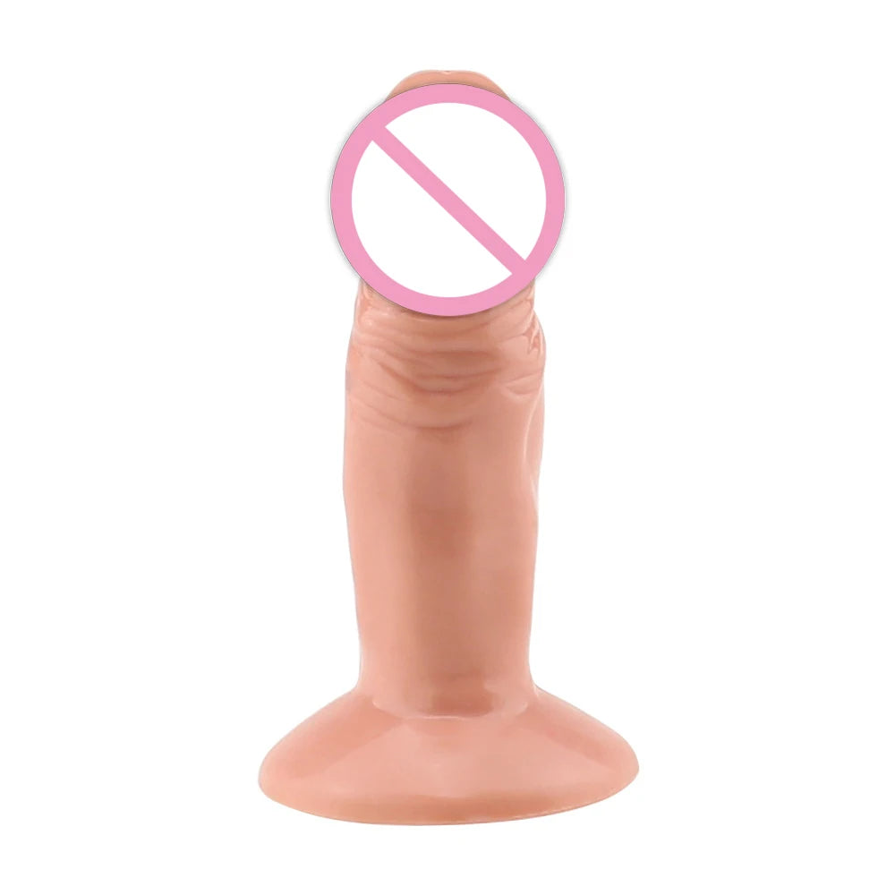 Female Mini Dildo Simulation with Suction Cup Small Realastic Silicone Soft Thick Penis Adult Erotic Sex Toys Anal Dick Sexshop