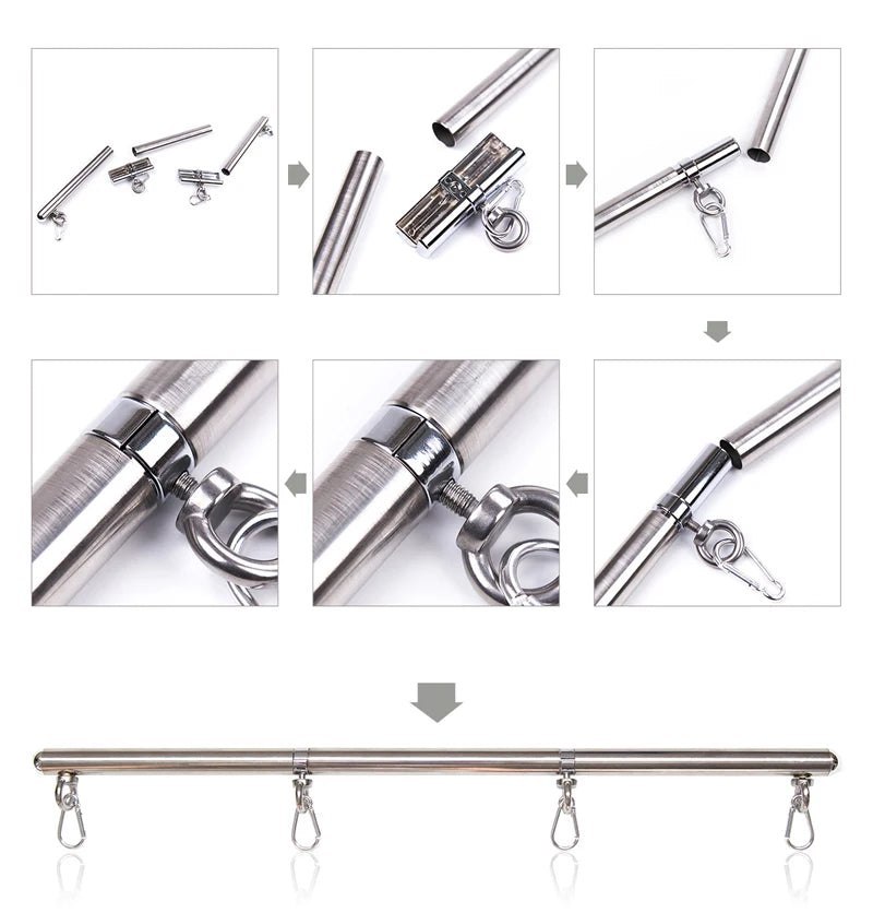 Metal Spreader Bar For Handcuffs & Ankle Cuffs BDSM Slave Restraints Device Bondage Sexy Toys For Couples Adult Games