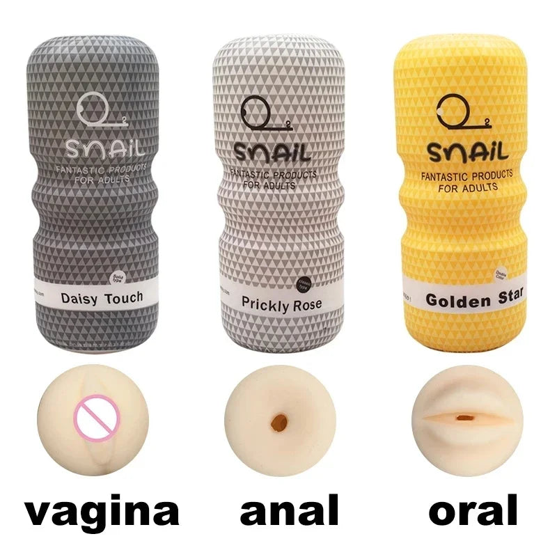 Male Masturbator Realistic Vagina Pussy Anus Anal Oral Masurbation Machine Snail Aircraft Cup Sex Toys for Men 18 Adult Supplies
