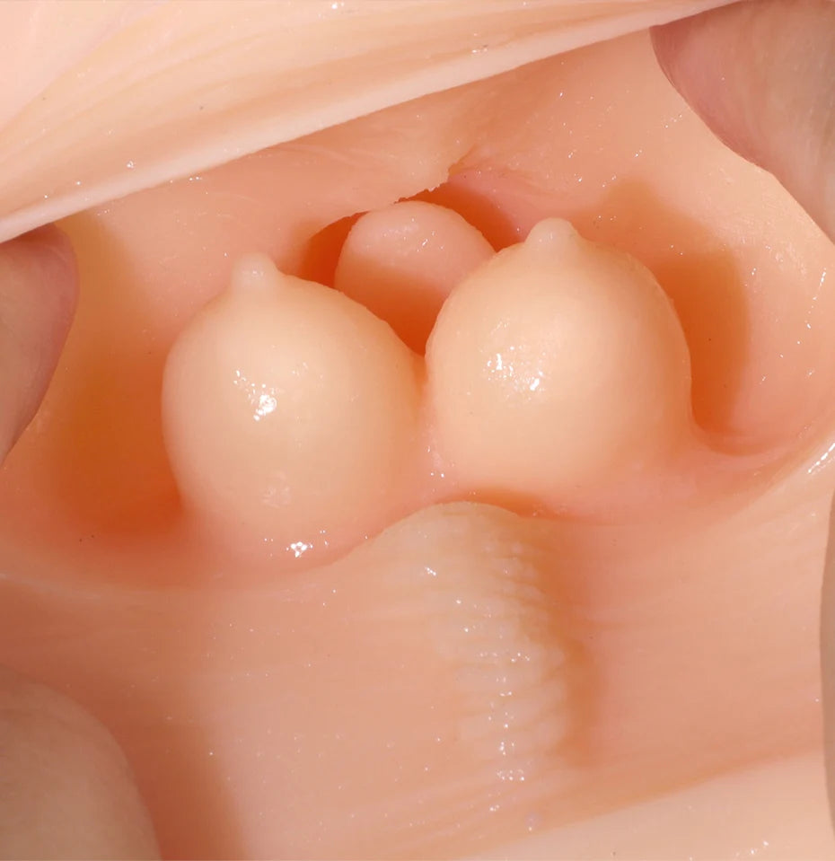 Realistic Vagina Male Masturbator Cute Little Butt Vagina Pocket Pussy Double Breasts Honey Tongue Channel Sex Toy For Men