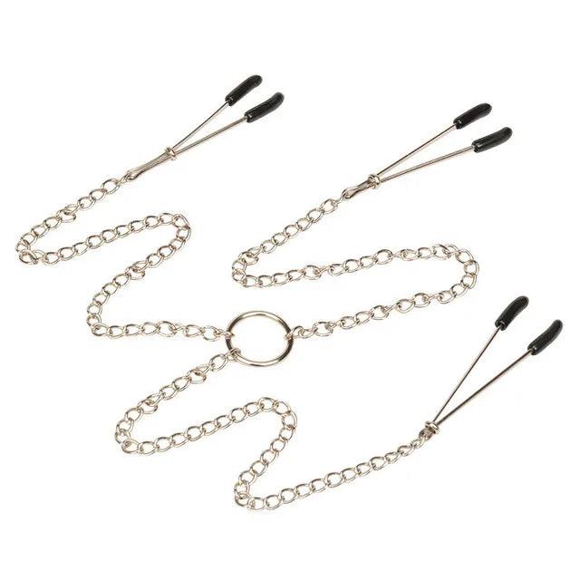 Bdsm Bondage Choker Collar with Nipple Clamp Breast Clip Chain Fetish Slaves Flirt Adult Games Erotic Tools Sex Toys for Couples