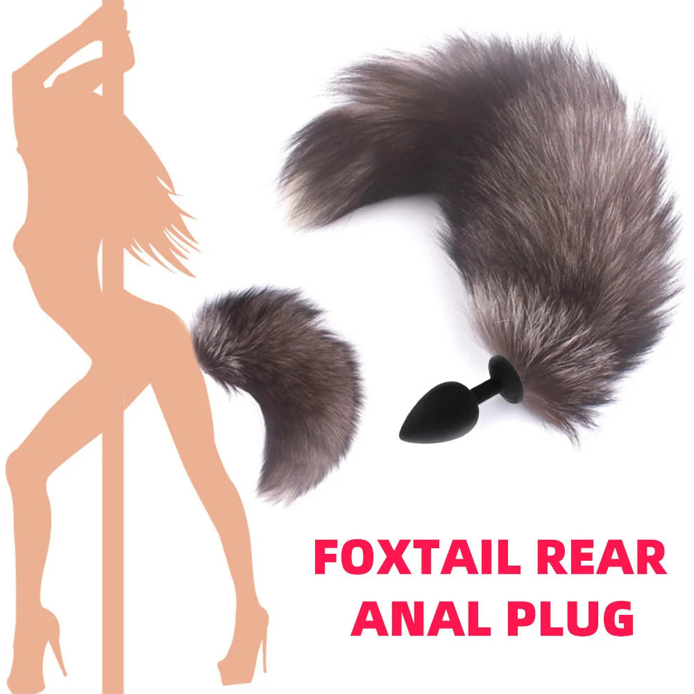 Small Size Sex Toy Tail Sexy Fox Tail Anal Plug Silicone Adult Products Cosplay Woman Men Anal Butt Plug Adults Game Couple Toys