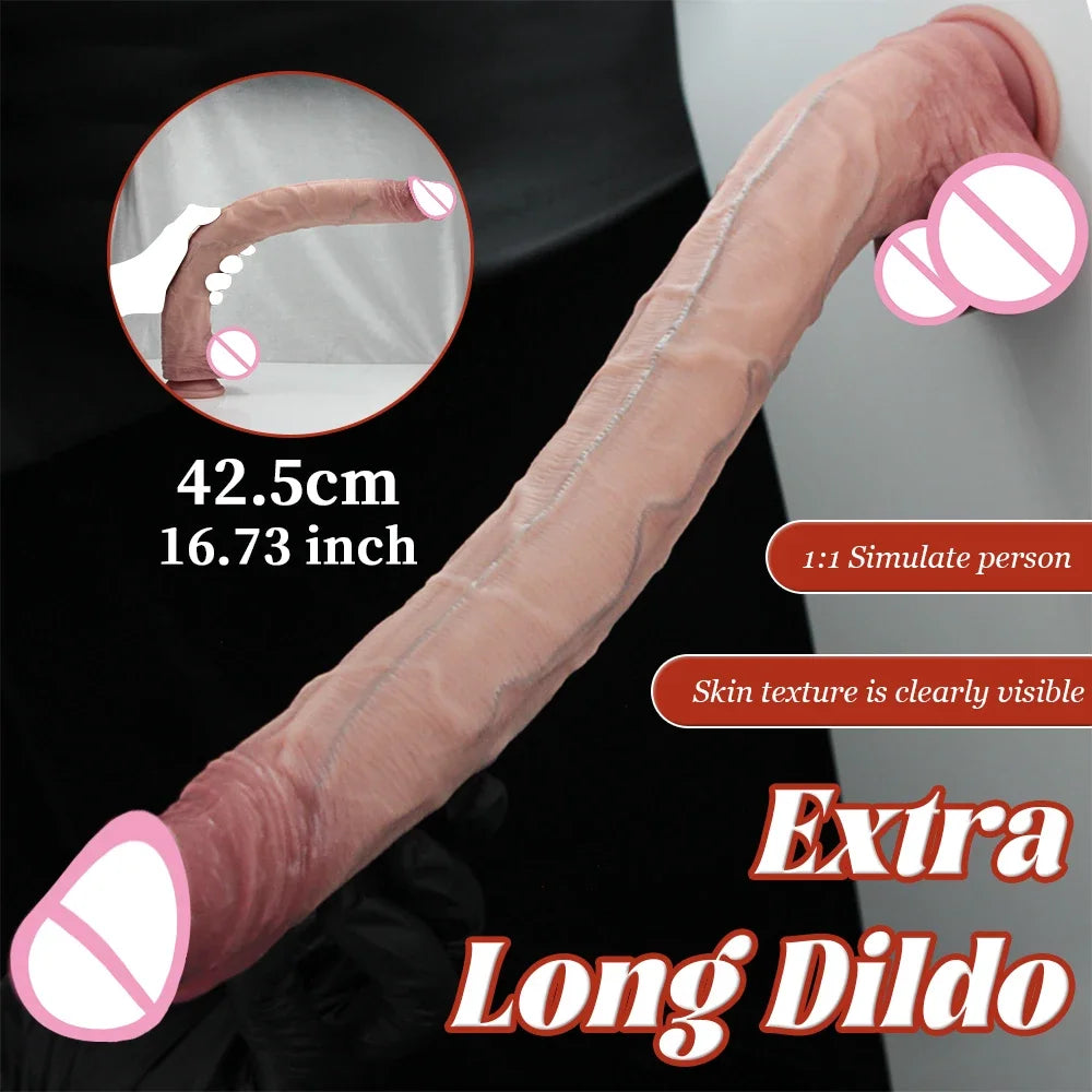Realistic Dildo Long Penis Dildo Sex Toys Silicone Big Dildos Lifelike Giant Dildo for G Spot and Anal Play with Suction Cup