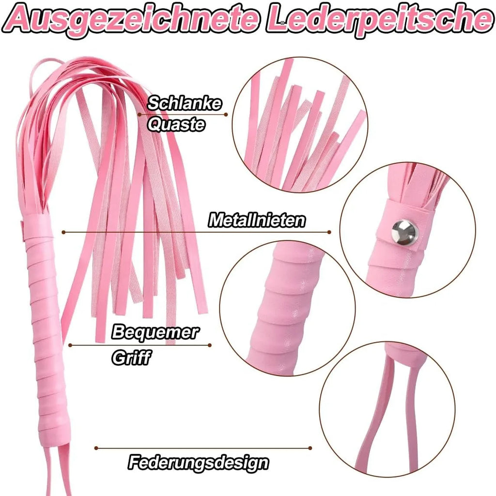 Restraint Flogger Adult Whip BDSM Sex Play Paddle with Tassels Role Play Slaves Punishment Spanking Whip for Couples Gay Flirt
