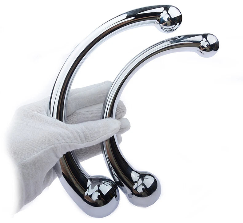 Metal Anal Plug Double Ended Stainless Steel G Spot Wand Butt Plug Prostate Massage Anal Dildo Plug Adult Sex Toys for Men Women