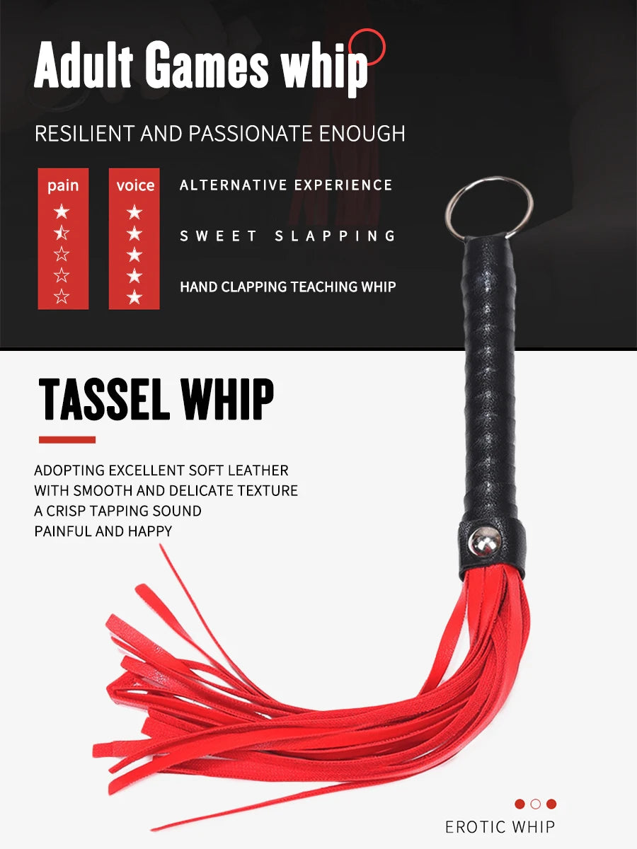 1pc Adult Sex Toys, Sm Training, Punishment Tools, Black Small Leather Whips  couples adult sex card game