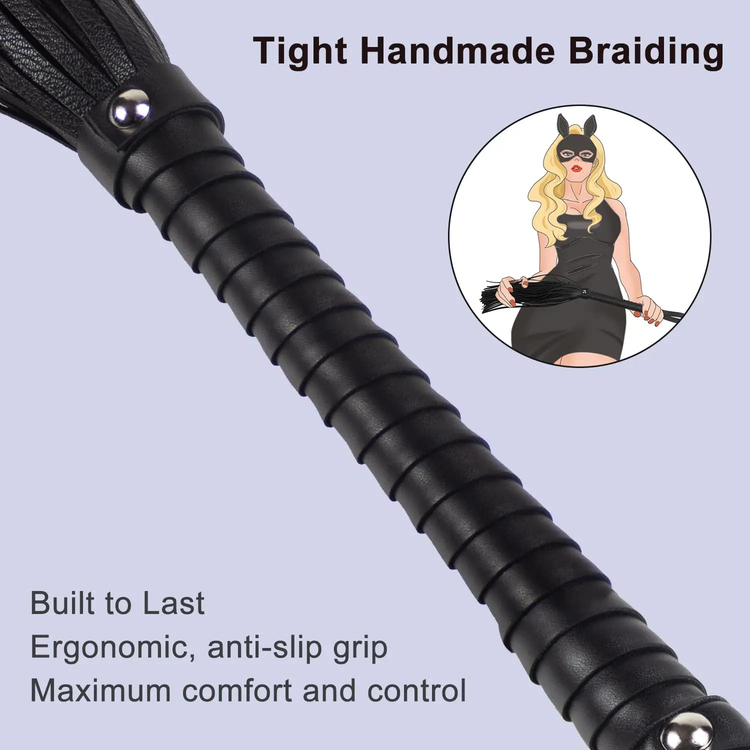 Premium BDSM Leather Bonddage, SM Spanking Paddle Whip, Flogger Adult Play, BDSM Set Soft and Durable, Roleplay Adult Toys