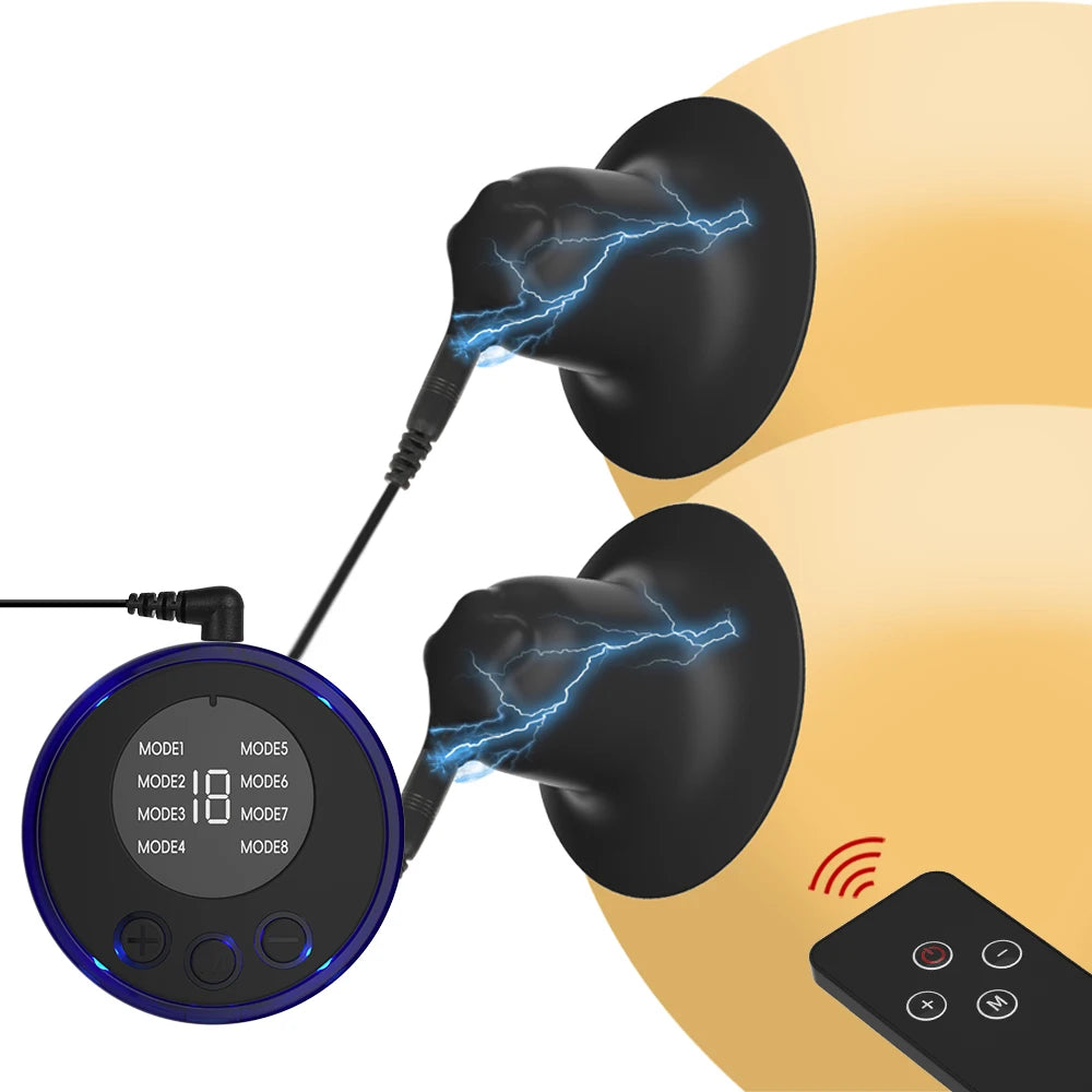 BDSM Electrode Breast Clip Nipple Toy for Women Men Couple Electric Shock Foreplay Flirting Medical Themed Sex Toys for Pleasure