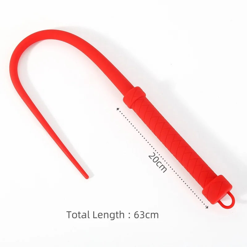 Red Boutique Silicone BDSM Whip Erotic Sex Toys with Mute Ball Mouth Gag for Couple Flirt Spanking Chastity Sex Accessoires