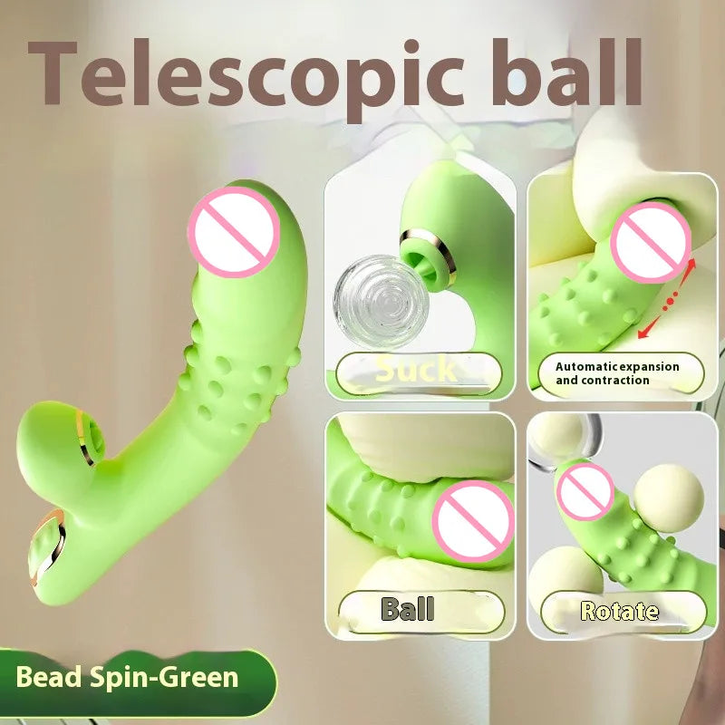 Female sex toy vibrator inserted into anal dildo licking female sex toy automatic rotating masturbation stick adult product