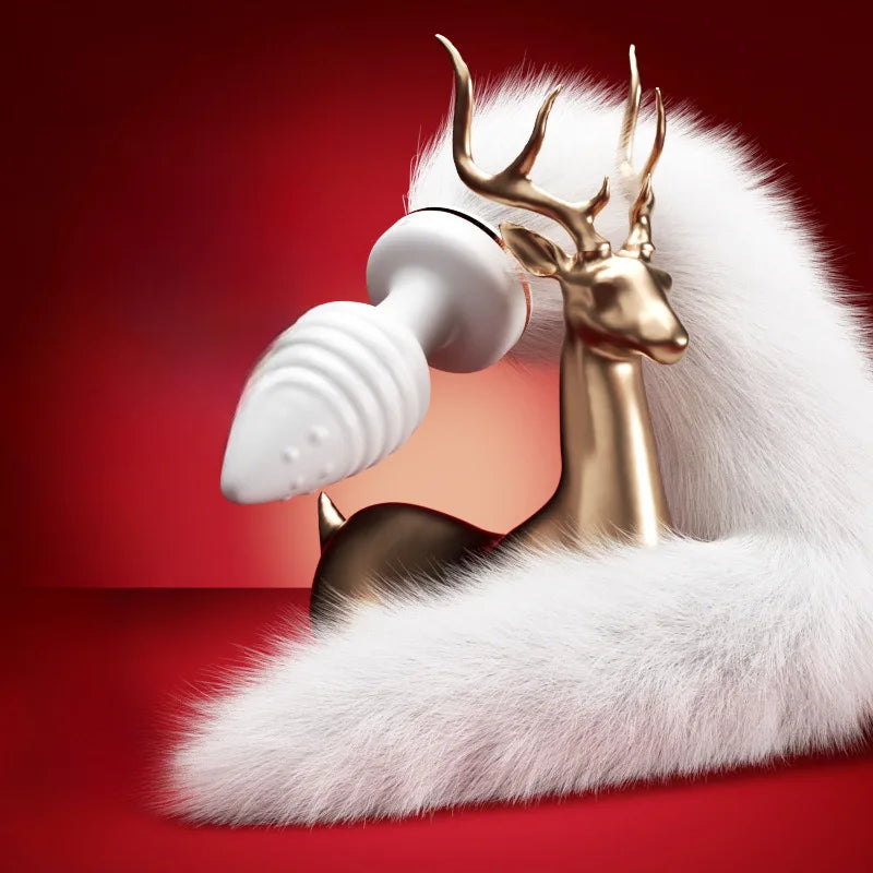 Fox Tail Anal Vibrator Butt Plug Replaceable Silicone Plugs Sex Adult Toys Flirting Tool For Couples SM Role Play Remote Control