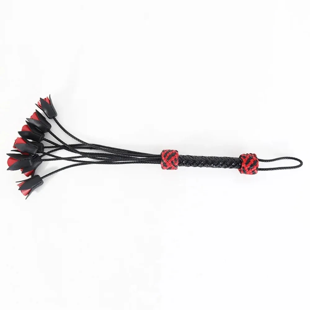 Handmade Woven Rose Flower Leather Whip Leather Whip Loose Whip SM Toys Training Adult Toys sex machine sex machine sexshop