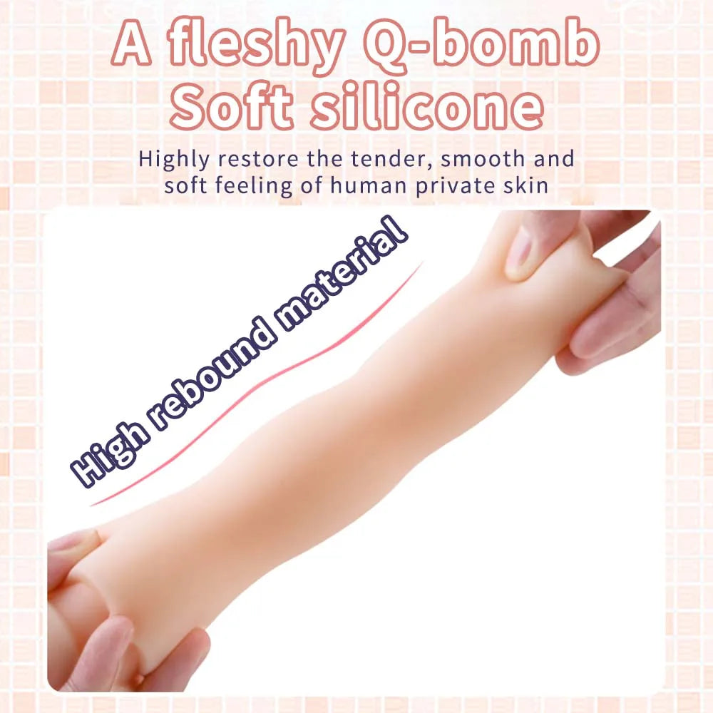 Realistic Vagina Sex Toys Scrotum Stimulator Safe Silicone Vaginal Male Masturbator Soft Pocket Pussy Male Sex Toys for Adult