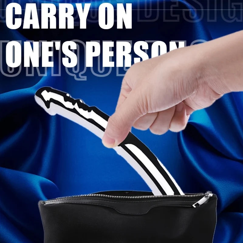 1 Pcs Stainless Steel Double-Ended Dildo G-spot Massage Anal Plug Stimulate Wand Fetish Dildo Solid Metal Curved Dual Ended