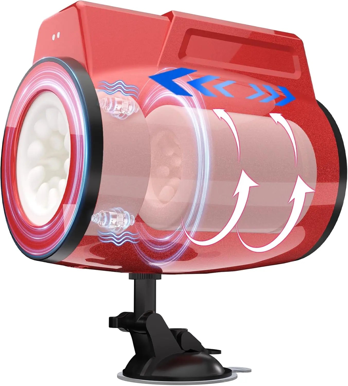 Male Masturbator Adult Sex Toys for Men - Dual-Sleeve Automatic Thrusting Rotating Vibrating Sex Machine Penis Vibrator Stroker